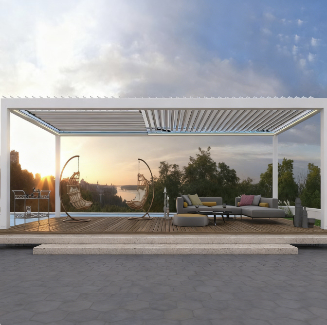 Smart Garden Electric Pergola - Pérgola Veneciana de Aluminio, Pabellón Eléctrico