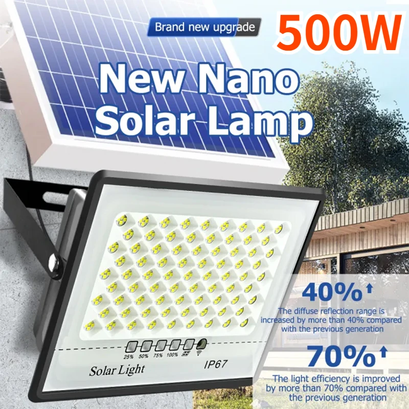 Smart Garden Solar Lights - Luces solares de 500W para exteriores,