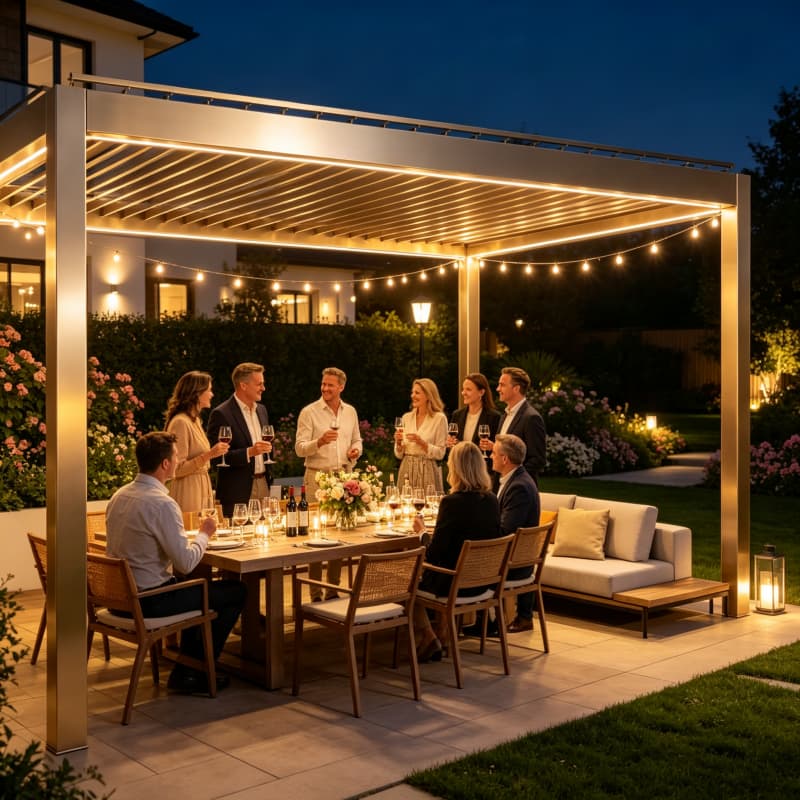 Smart Garden Electric Pergola - Pérgola Bioclimática de Aluminio con Techo