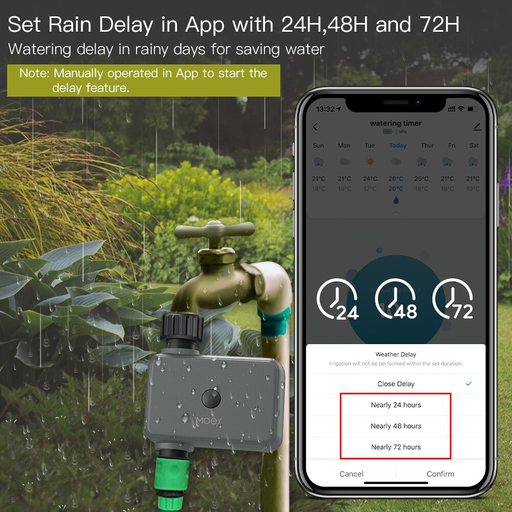 Moes Smart Tuya Temporizador d - Smart Garden Irrigation System reseña y precio