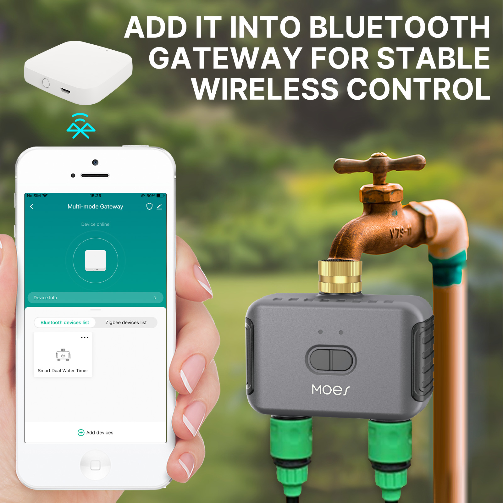 MOES Bluetooth Válvula de agua - Smart Garden Refill reseña y precio